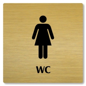 WC ženy, 118x118mm, zlatá, Nevada